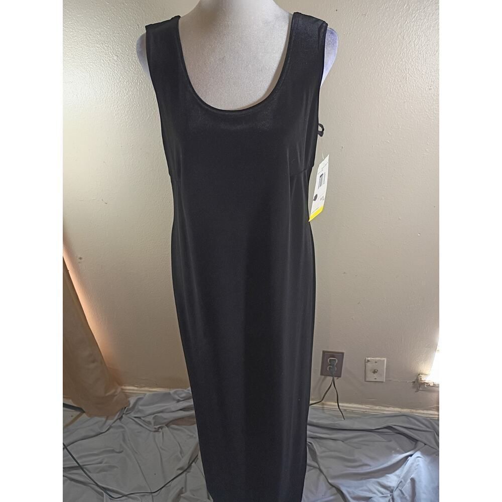 Onyx Nite Black Velvet Dress Formal Sz 14 Elegant Holiday Festive